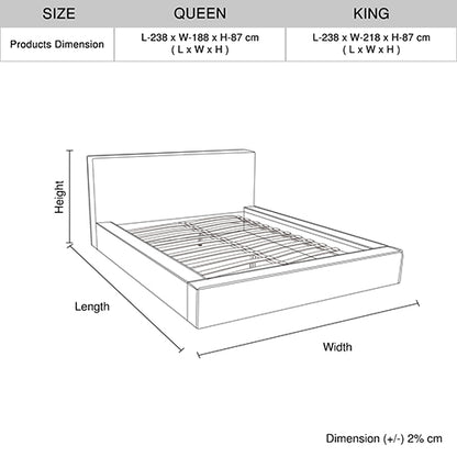 Ralph King Bed Frame Fabric Upholstery in KD slat Furniture > Bar Stools & Chairs > Arm Chairs & Recliners