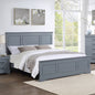 Queen Bed Frame in Solid Wood with Slats Support in Grey colour Furniture > Bedroom > Beds & Bed Frames