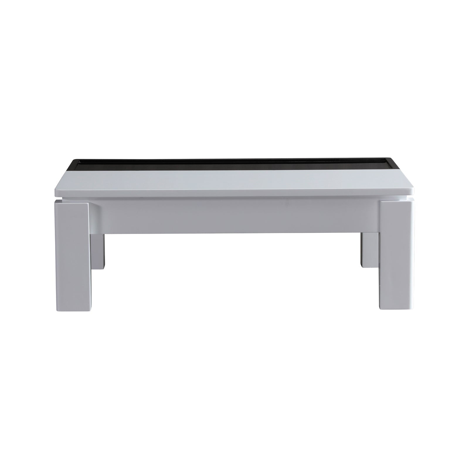 Coffee Table High Gloss Finish Lift Up Top MDF Black & White Colour Interior Storage Furniture > Living Room > Coffee