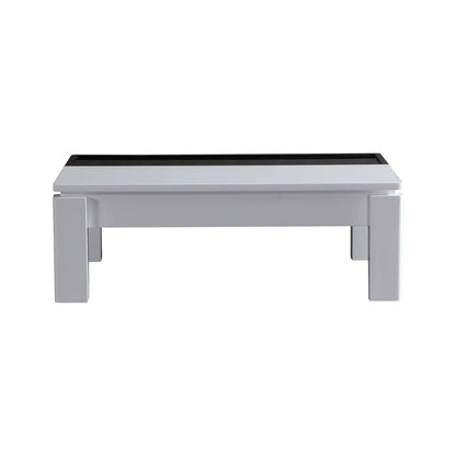 Coffee Table High Gloss Finish Lift Up Top MDF Black & White Colour Interior Storage Furniture > Living Room > Coffee