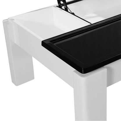Coffee Table High Gloss Finish Lift Up Top MDF Black & White Colour Interior Storage Furniture > Living Room > Coffee