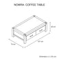 Coffee Table Solid Acacia Wood & Veneer 1 Drawers Storage Oak Colour - Furniture > Living Room > Coffee Tables