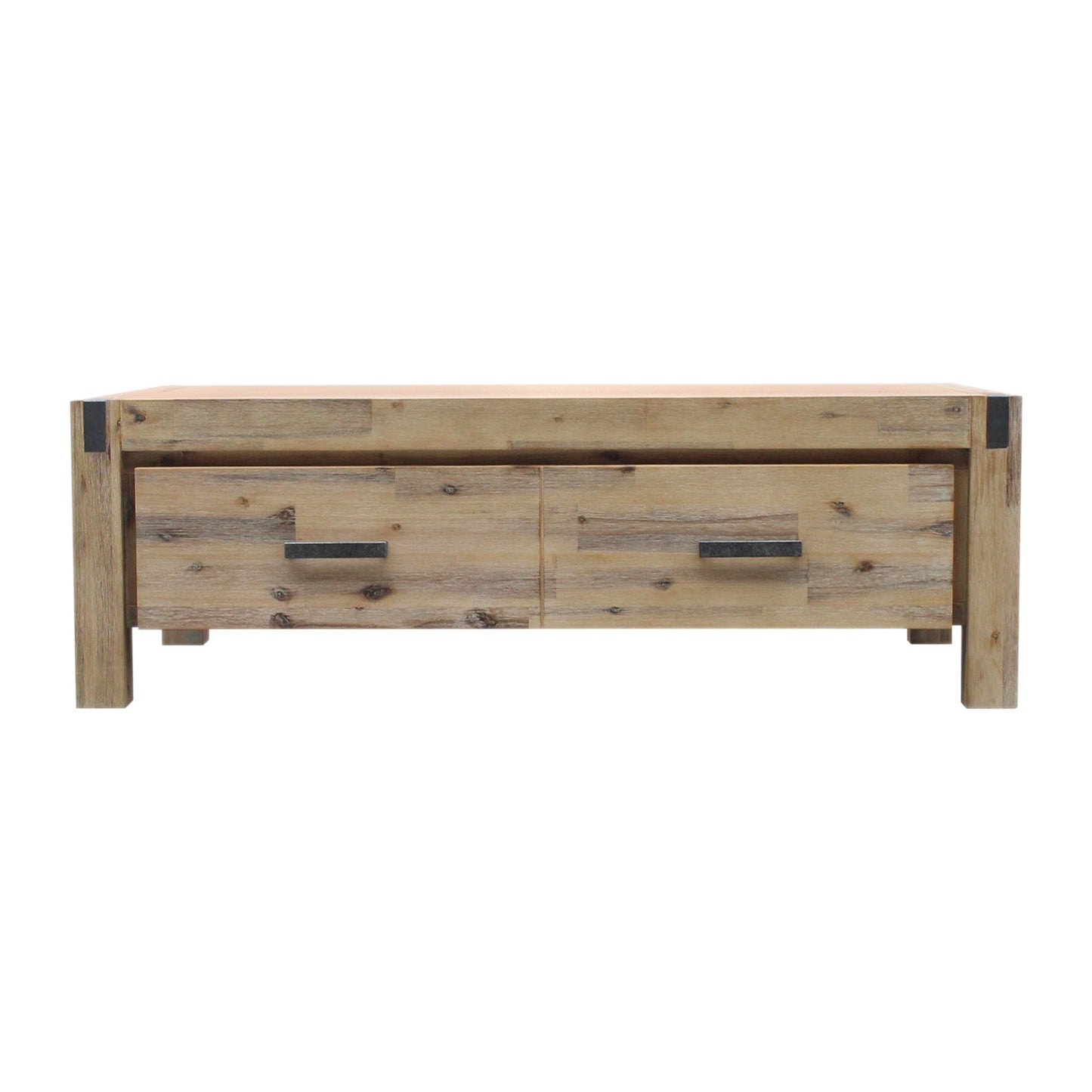 Coffee Table Solid Acacia Wood & Veneer 1 Drawers Storage Oak Colour - Furniture > Living Room > Coffee Tables