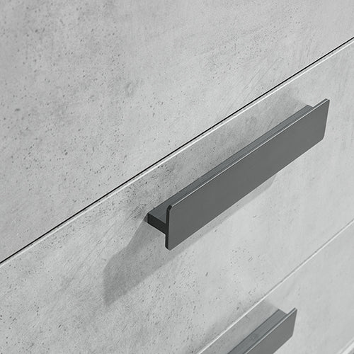 Tallboy with 5 Storage Drawers MDF Combination of Black & Cement Colour - Furniture > Bedroom > Beds & Bed Frames