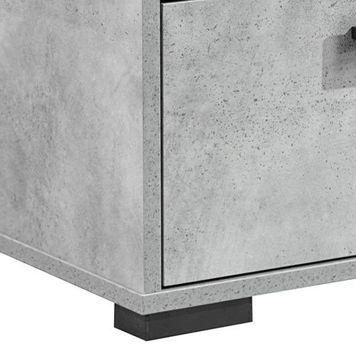 Tallboy with 5 Storage Drawers MDF Combination of Black & Cement Colour - Furniture > Bedroom > Beds & Bed Frames