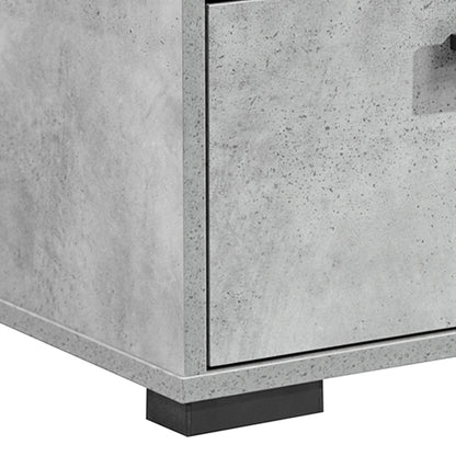 Tallboy with 5 Storage Drawers MDF Combination of Black & Cement Colour - Furniture > Bedroom > Beds & Bed Frames