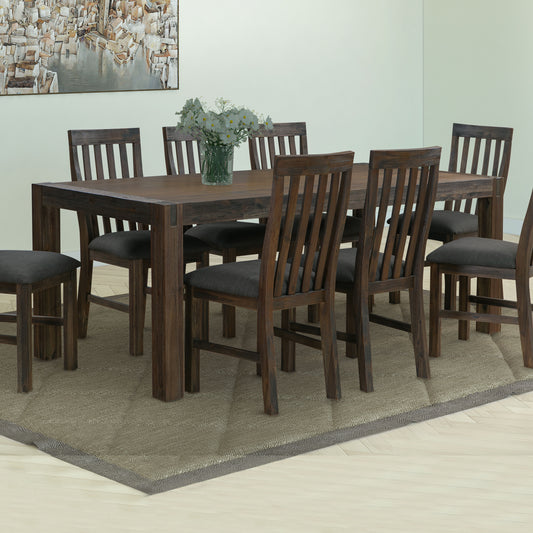 Dining Table 210cm Large Size with Solid Acacia Wooden Base in Chocolate Colour Furniture > Dining > Dining Tables