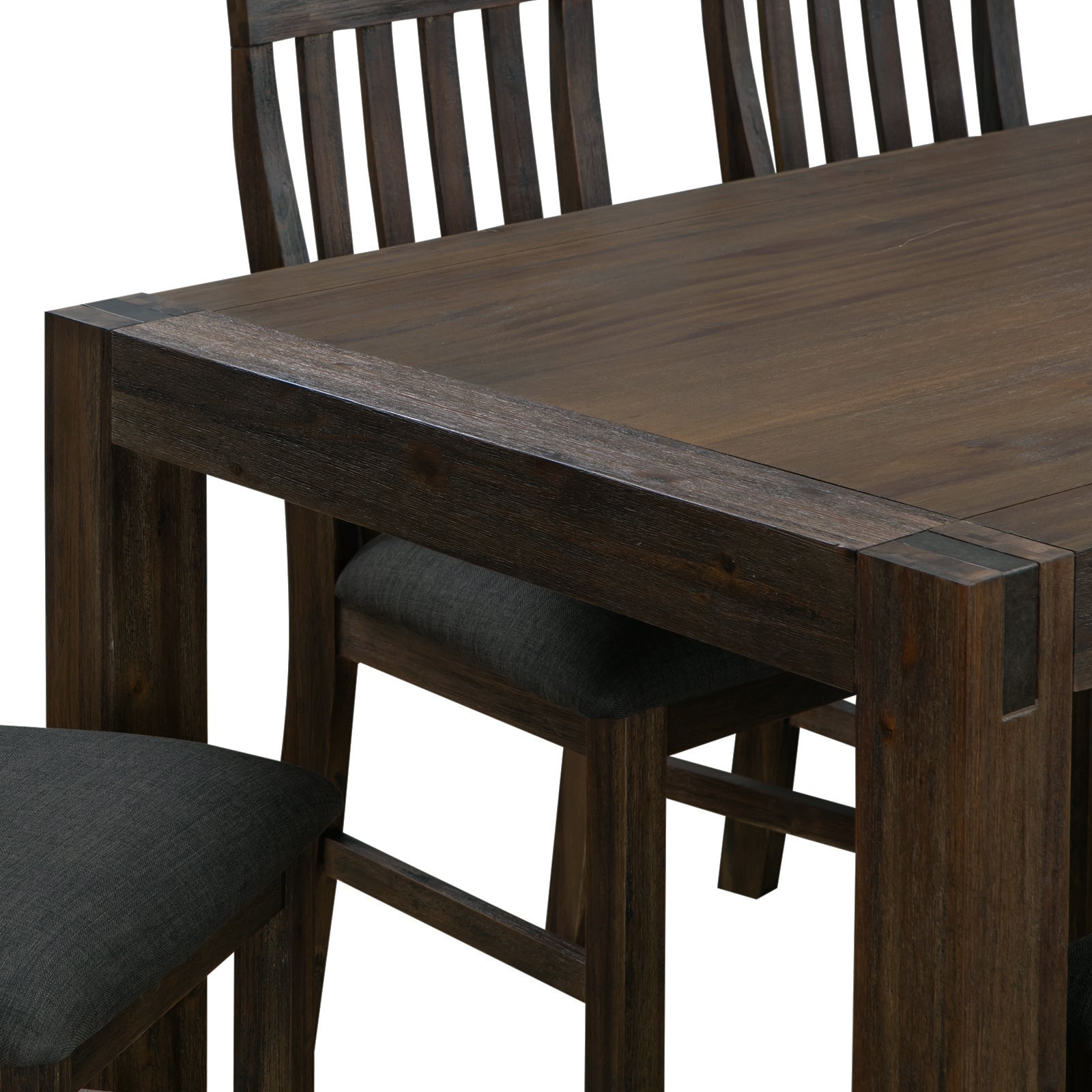 Dining Table 210cm Large Size with Solid Acacia Wooden Base in Chocolate Colour Furniture > Dining > Dining Tables