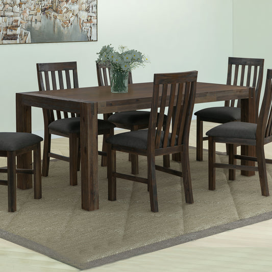 Dining Table 180cm Medium Size with Solid Acacia Wooden Base in Chocolate Colour Furniture > Dining > Dining Tables