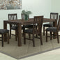Dining Table 180cm Medium Size with Solid Acacia Wooden Base in Chocolate Colour Furniture > Dining > Dining Tables