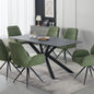 Dining Table Rectangular Shape Green Sintered Stone Top Powder Coated Iron Legs - Furniture > Dining > Dining Tables