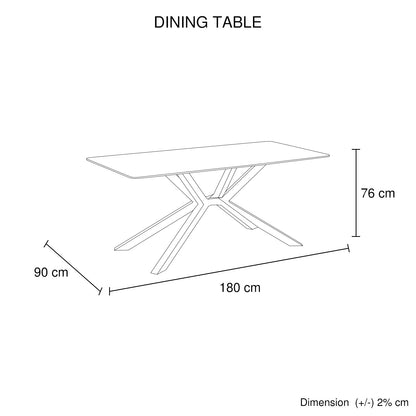 Dining Table Rectangular Shape Green Sintered Stone Top Powder Coated Iron Legs - Furniture > Dining > Dining Tables