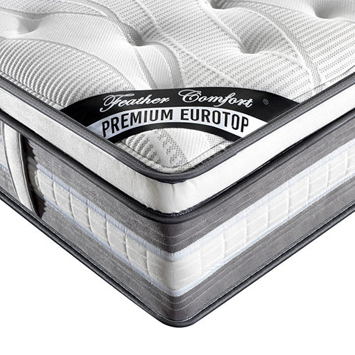 Mattress Euro Top Double Size Pocket Spring Coil with Knitted Fabric Medium Firm 34cm Thick - Furniture > Mattresses >