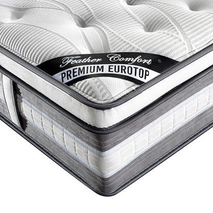 Mattress Euro Top Double Size Pocket Spring Coil with Knitted Fabric Medium Firm 34cm Thick - Furniture > Mattresses >