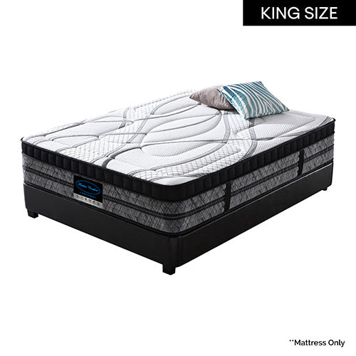 King Mattress Pocket Coil Spring Foam Firm Bed 32cm thick - Furniture > Mattresses > Mattress Toppers