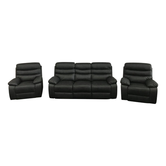 3RR + 1RR + 1RR Leatherette Grey Electric Recliner Feature Multi Positions Ultra Cushioned USB Outlets - Furniture >