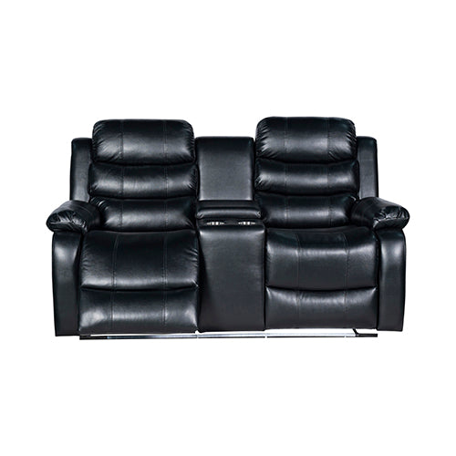 Chelsea 2R Seater Finest Leatherette Recliner Feature Console LED Light Ultra Cushioned Furniture > Bar Stools & Chairs