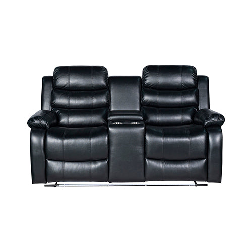 Chelsea 2R Seater Finest Leatherette Recliner Feature Console LED Light Ultra Cushioned Furniture > Bar Stools & Chairs