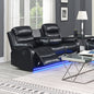 Chelsea 3R Seater Finest Leatherette Recliner Feature Console LED Light Ultra Cushioned Furniture > Bar Stools & Chairs