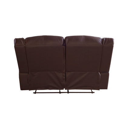2 Seater Recliner Sofa In Faux Leather Lounge Couch in Brown - Furniture > Bar Stools & Chairs > Arm Chairs & Recliners