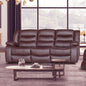 3 Seater Recliner Sofa In Faux Leather Lounge Couch in Brown - Furniture > Bar Stools & Chairs > Arm Chairs & Recliners