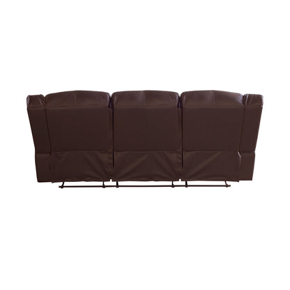 3 Seater Recliner Sofa In Faux Leather Lounge Couch in Brown - Furniture > Bar Stools & Chairs > Arm Chairs & Recliners