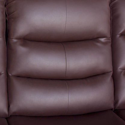 3 Seater Recliner Sofa In Faux Leather Lounge Couch in Brown - Furniture > Bar Stools & Chairs > Arm Chairs & Recliners