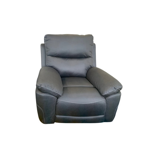 1R Finest Fabric Electric Recliner Feature Multi Positions Ultra Cushioned USB Outlets in Charcoal Colour - Furniture >