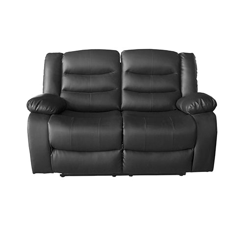 2 Seater Recliner Sofa In Faux Leather Lounge Couch in Black - Furniture > Bar Stools & Chairs > Arm Chairs & Recliners