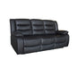 3 Seater Recliner Sofa In Faux Leather Lounge Couch in Black - Furniture > Bar Stools & Chairs > Arm Chairs & Recliners