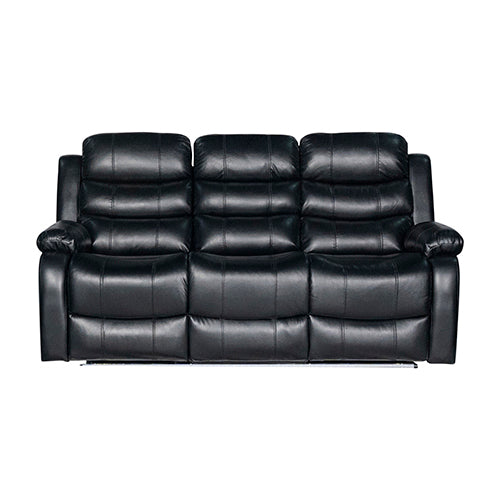 3-2 Seater Seater Finest Black Leatherette Recliner Feature Console LED Light Ultra Cushioned - Furniture > Bar Stools