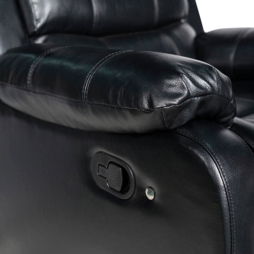 3-2 Seater Seater Finest Black Leatherette Recliner Feature Console LED Light Ultra Cushioned - Furniture > Bar Stools
