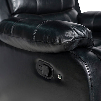 3-2 Seater Seater Finest Black Leatherette Recliner Feature Console LED Light Ultra Cushioned - Furniture > Bar Stools