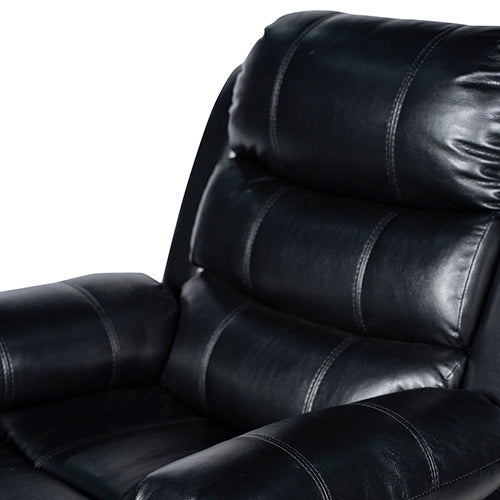 3-2 Seater Seater Finest Black Leatherette Recliner Feature Console LED Light Ultra Cushioned - Furniture > Bar Stools