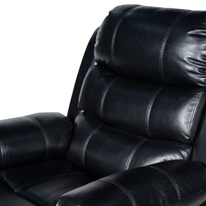 3-2 Seater Seater Finest Black Leatherette Recliner Feature Console LED Light Ultra Cushioned - Furniture > Bar Stools