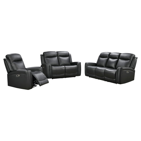 3 2 1 Seater Electric Leather/PVC Black Recliner Set Furniture > Sofas > Sofas & Sofa Beds