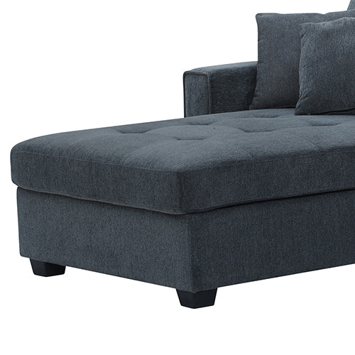 Corner Sofa Chaise Polyester Fabric Multilayer Two Pillows Individual Pocket Spring - Furniture > Sofas > Sofas & Sofa