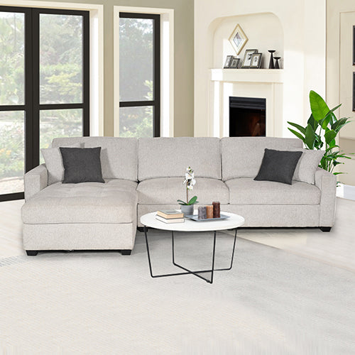Milano Corner Sofa Chaise Polyester Fabric Multilayer Two Pillows Attached Individual Pocket Spring Furniture > Bar