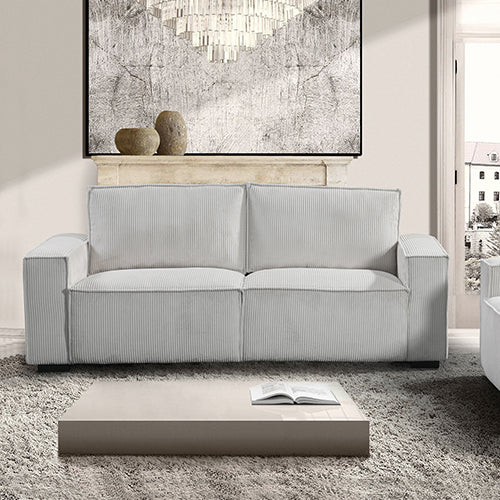 Reno 3 Seater Sofa Beige Colour Fabric Upholstery Wooden Structure Knock Down Feature In Back & Arms - Furniture >