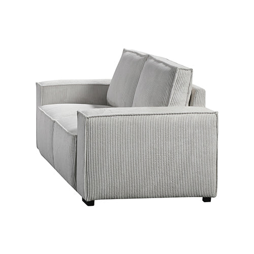 Reno 3 Seater Sofa Beige Colour Fabric Upholstery Wooden Structure Knock Down Feature In Back & Arms - Furniture >