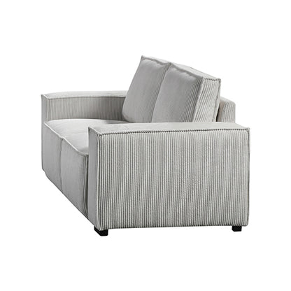 Reno 3 Seater Sofa Beige Colour Fabric Upholstery Wooden Structure Knock Down Feature In Back & Arms - Furniture >