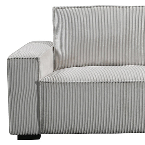 Reno 3 Seater Sofa Beige Colour Fabric Upholstery Wooden Structure Knock Down Feature In Back & Arms - Furniture >