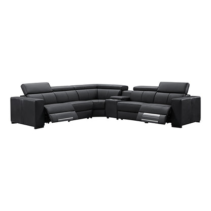 Washington Genuine Leather 6 Seater Corner Sofa With 2 Electric Recliners And Reversible Console - Furniture > Sofas >