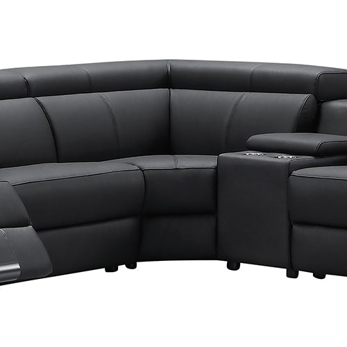 Washington Genuine Leather 6 Seater Corner Sofa With 2 Electric Recliners And Reversible Console - Furniture > Sofas >