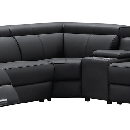 Washington Genuine Leather 6 Seater Corner Sofa With 2 Electric Recliners And Reversible Console - Furniture > Sofas >