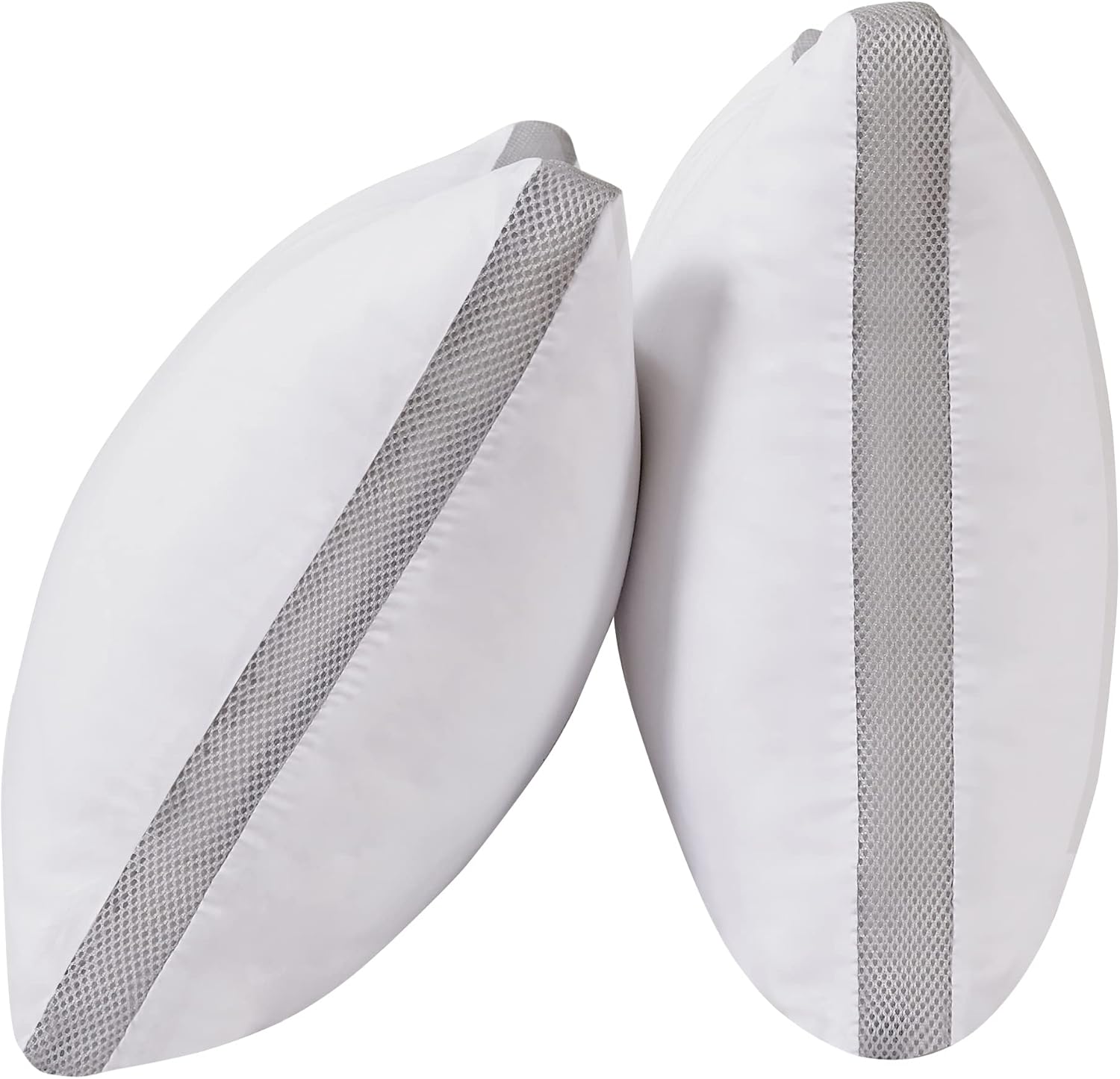 Bamboo Cooling Pillows Twin Pack - Luxury Plush Down-Like Microfibre Pillows for Bedding - Ultra Soft Comfy &