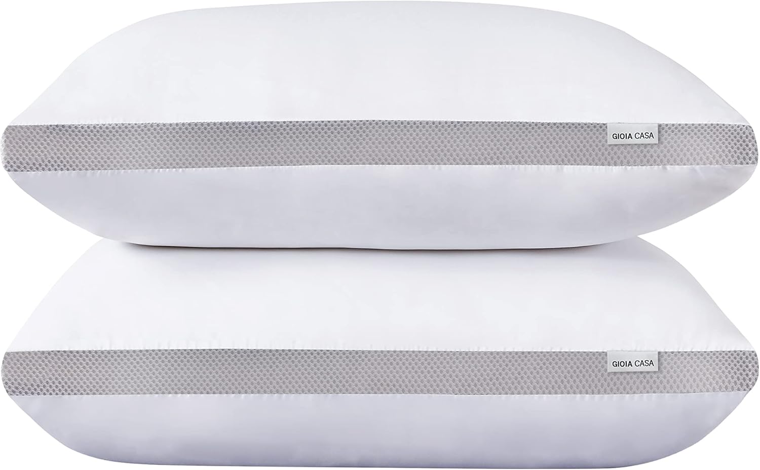 Bamboo Cooling Pillows Twin Pack - Luxury Plush Down-Like Microfibre Pillows for Bedding - Ultra Soft Comfy &