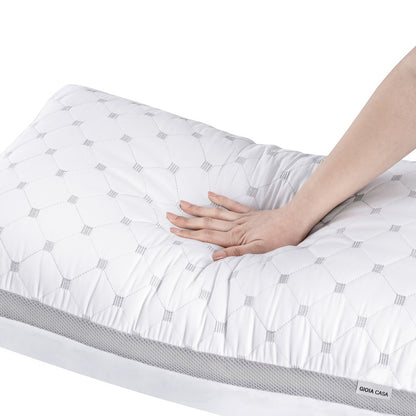 Luxury Bamboo Cooling Twin pack plush down-like pillows with 2 bonus quilted waterproof pillow protectors - Home &
