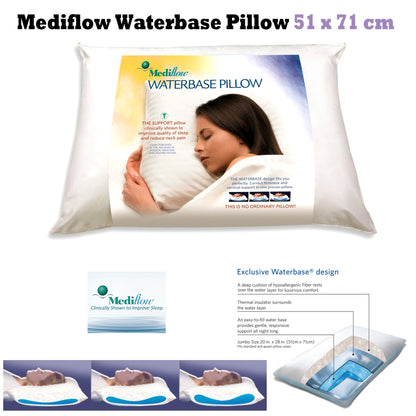 Mediflow Adjustable Waterbase Water Neck Pain Reduction Standard Pillow - Home & Garden > Bedding > Pillows
