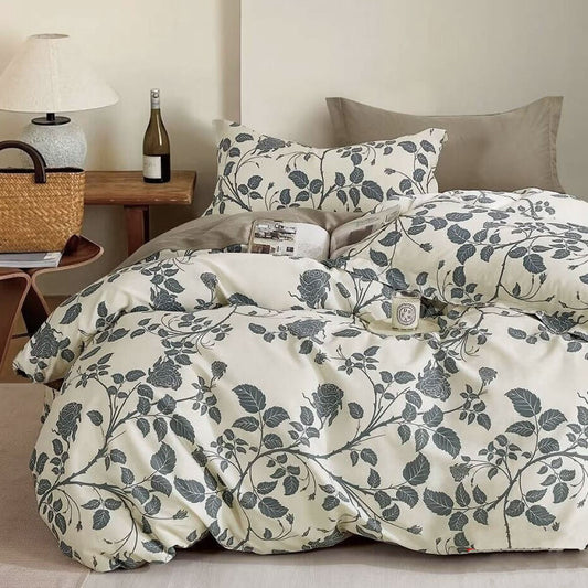 300TC Elisabeth Reversible Cotton Quilt Cover Set Queen - Home & Garden > Bedding > Duvet Covers